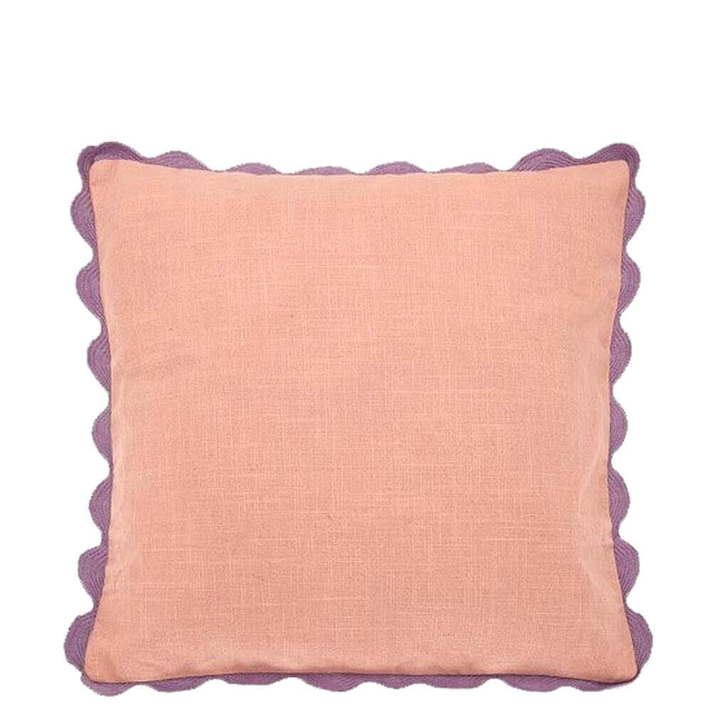 Walton & Co Mia Scalloped Edge Pink Cushion